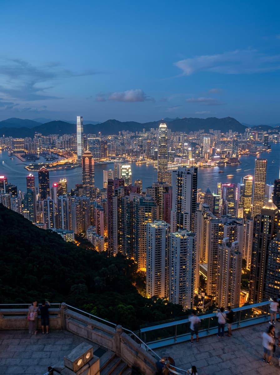 Hong Kong skyline beside Victoria Harbour