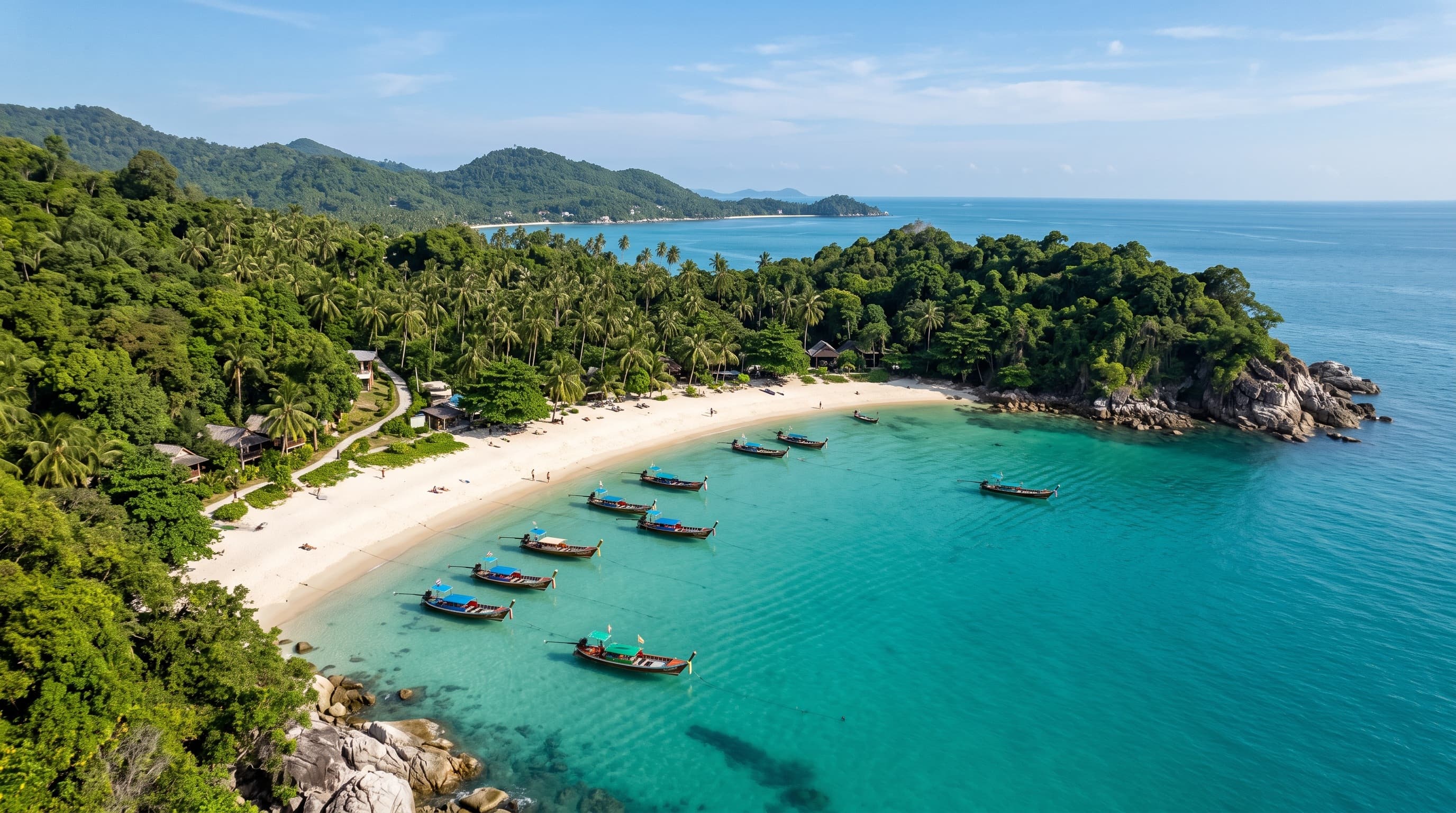 Tropical coastline and islands near Koh Samui